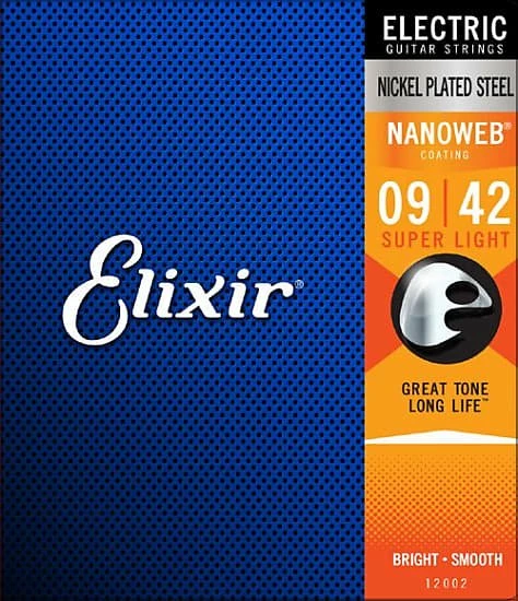 Empire Guitars Elixir 12002 Nanoweb Nickel Plated Steel Electric Guitar Strings - Super Light (9-42) Accessories