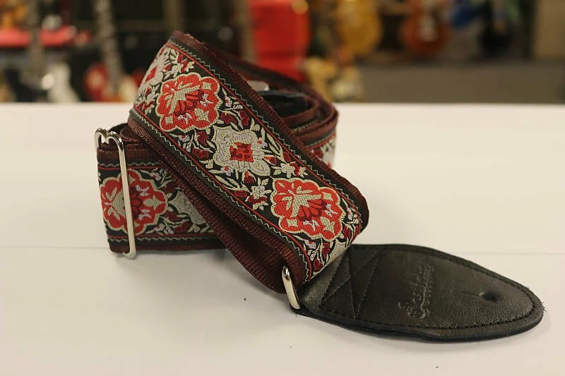 Empire Guitars Accessories Souldier Guitar Strap Cabernet - Wine W/ Black Leather Ends *Free Shipping In The USA*