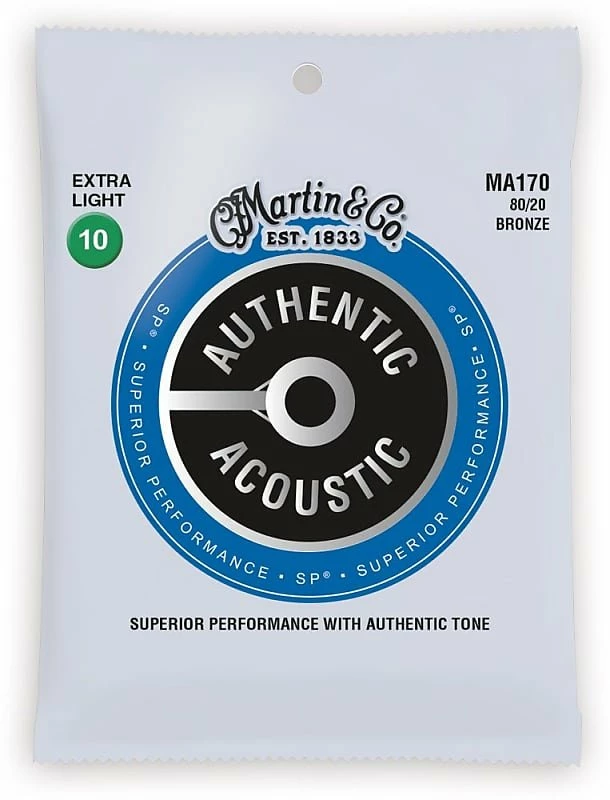 Empire Guitars Martin MA170 SP 80/20 Bronze Authentic Acoustic Guitar Strings Extra Light 10-47