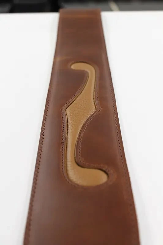 LM Products LM Leather Guitar Strap F Hole Suede Brown *Free Shipping In The USA*