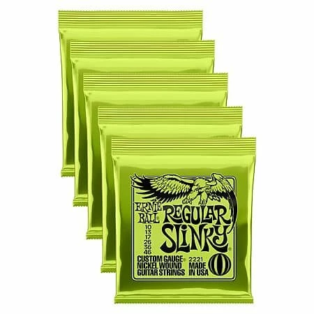 Empire Guitars Ernie Ball 2221 Regular Slinky Electric Guitar Strings, .010 - .046-- 5 Packs *Free Shipping In The US*