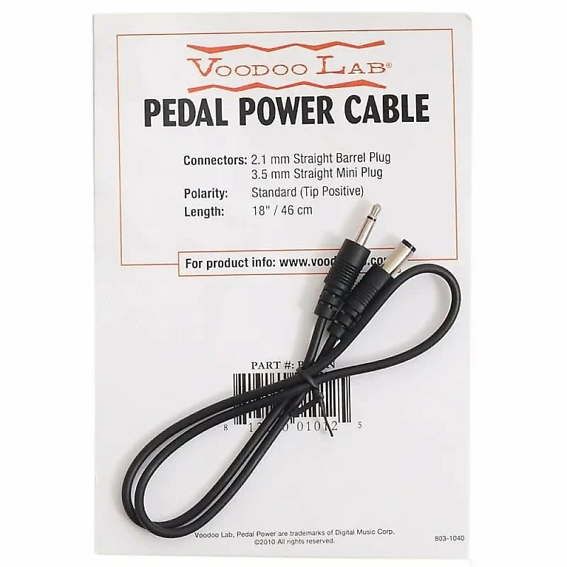Empire Guitars Accessories Voodoo Lab PPMIN Pedal Power 3.5mm Mini Plug - 18"