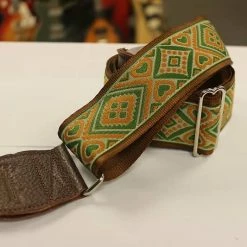 Empire Guitars Souldier Guitar Strap Sage & Cinnamon W/ Brown Leather Ends *Free Shipping In The USA*