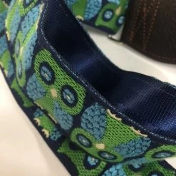 Souldier Guitar Strap Owls Navy W/ Brown Leather Ends *Free Shipping In The USA*