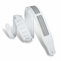 Empire Guitars Levy's MCG26A 2.5" White & Blue Leather Guitar Strap *Free Shipping In The USA*