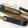 Awlgoods Handcrafted Leather Guitar Strap Black/Tan With Off-White Stitching Accessories
