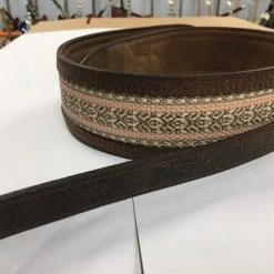 LM Products FLC-BR Framed Leather Guitar Strap *Free Shipping In The USA*