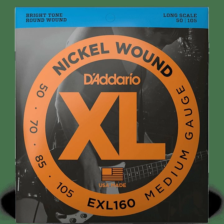 Empire Guitars D'Addario EXL160 Nickel Wound Long Scale Bass Guitar Strings, Medium Gauge Accessories