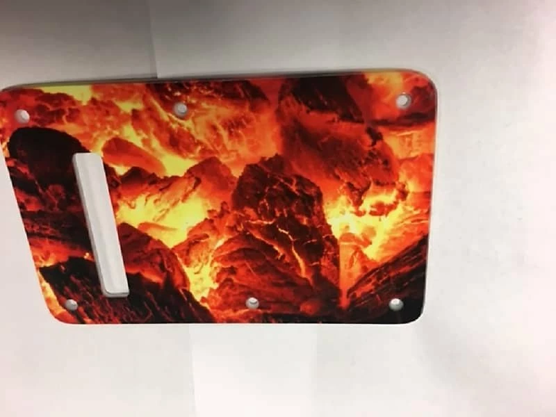 Empire Guitars Greasy Groove Stratocaster Pickguard & Backplate Fire Ember