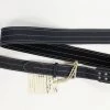 Awlgoods Handcrafted Leather Guitar Strap Navy With Off-White Stitching