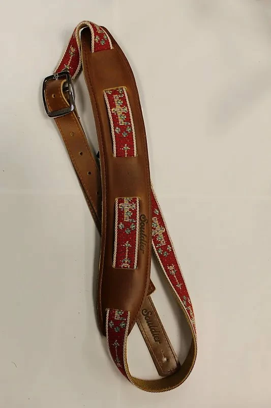 Empire Guitars Souldier Phoenix Red Leather Saddle Strap *Free Shipping In The USA*