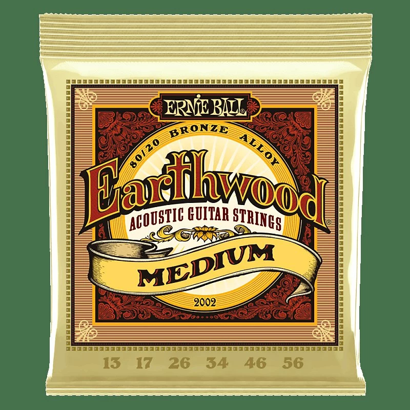 Empire Guitars Accessories Ernie Ball Earthwood Medium 80/20 Bronze Acoustic Strings (.013 - .056) PO2002