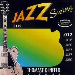 Empire Guitars Accessories Thomastik-Infeld JS112 Jazz Swing Nickel Flat-Wound Guitar Strings - Medium Light (.12 - .50)