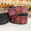 Empire Guitars Souldier Owls Orange Guitar Strap With Black Leather Ends *Free Shipping In The USA* Accessories