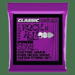 Empire Guitars Ernie Ball 2250 Classic Power Slinky Pure Nickel Wrap Electric Guitar Strings, .011 - .048