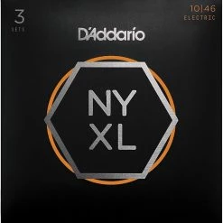 Empire Guitars Accessories D'Addario NYXL1046-3P Nickel Wound Electric Guitar Strings 3-Pack, 10-46, Light *Free Shipping In The USA*