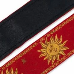Empire Guitars Levy's MPJG-SUN-RED 2" Sun Print Red Guitar Strap *Free Shipping In The USA*