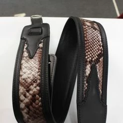 Empire Guitars Accessories LM Strap Framed Leather Snake Black Gallery Luxe Snake FLS-BK *Free Shipping In The USA*