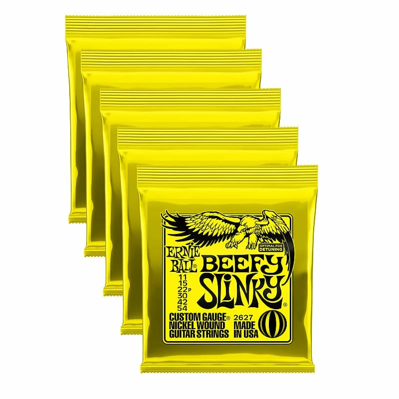 Empire Guitars Accessories Ernie Ball 2627 Beefy Slinky Nickel Drop Tuning Electric Guitar Strings 11-54 5-Pack * Free Shipping