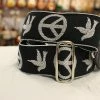 Empire Guitars Souldier Guitar Strap Peace Dove Black/White W/ Black Leather Ends *Free Shipping In The USA*