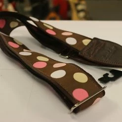 Empire Guitars Souldier Guitar Strap Polka Dots Pink Brown Leather Ends *Free Shipping In The USA* Accessories