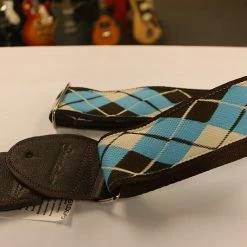 Empire Guitars Accessories Souldier Argyle Guitar Strap With Dark Brown Leather Ends *Free Shipping In The USA*