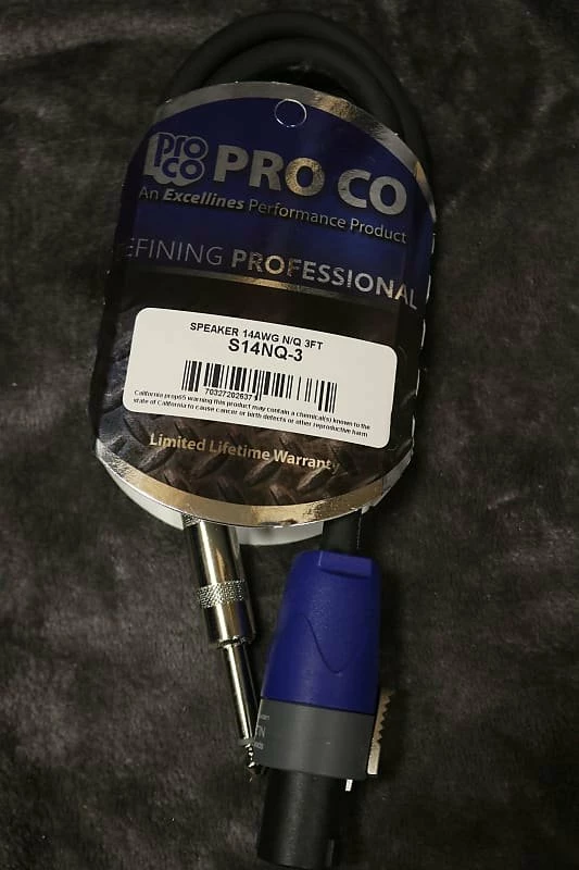 Empire Guitars Pro Co Speaker Cable S14NQ 14 AWG N/Q 3FT *Free Shipping In The USA* Accessories