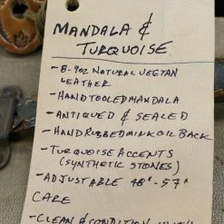 Empire Guitars Cheesecake Leather Mandala & Turqoise Guitar Strap