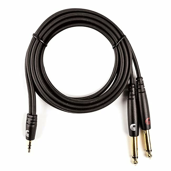 Empire Guitars D'Addario Custom Series 1/8" Stereo Plug To Dual 1/4" Plugs Audio Cable (6') PW-MPTS-06 Accessories