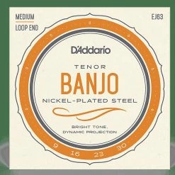 Empire Guitars D'Addario EJ63 Nickel Tenor Banjo Strings, Medium Gauge 4 String 9-30 Accessories