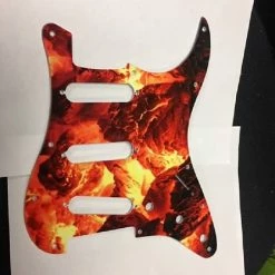 Empire Guitars Greasy Groove Stratocaster Pickguard & Backplate Fire Ember