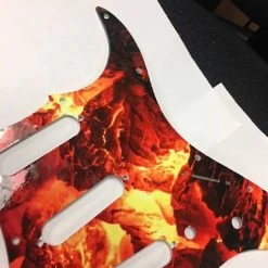 Empire Guitars Greasy Groove Stratocaster Pickguard & Backplate Fire Ember