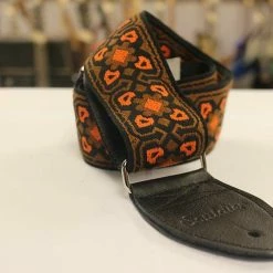 Empire Guitars Souldier Fillmore Brown/Orange Guitar Strap With Black Leather Ends *Free Shipping In The USA*