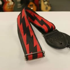 Empire Guitars Accessories Souldier Guitar Strap Lightning Bolt 2020 Red & Black *Free Shipping In The USA*