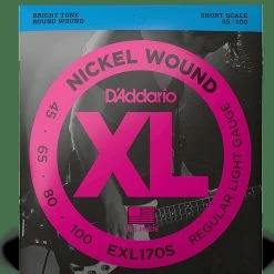 Empire Guitars Accessories D'Addario EXL170S Short Scale Light Bass Guitar Strings