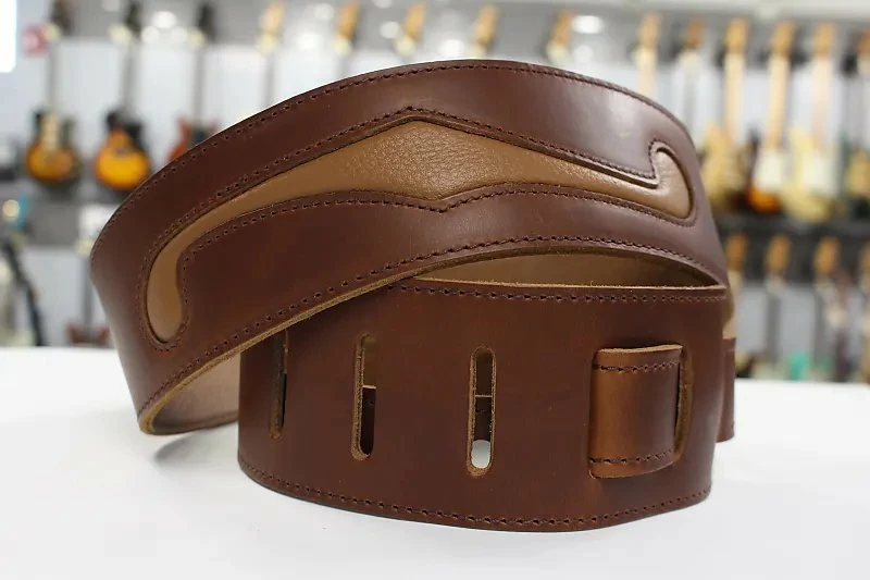 LM Products LM Leather Guitar Strap F Hole Suede Brown *Free Shipping In The USA*